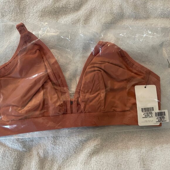 NWT Lively Bralette Brown Size 2 Bra New With Tags Minimalist 34 36 D DD DDD - Picture 1 of 4